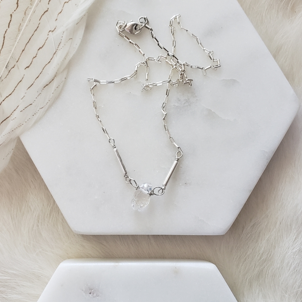 💎Herkimer Diamond + Sterling Necklace💎